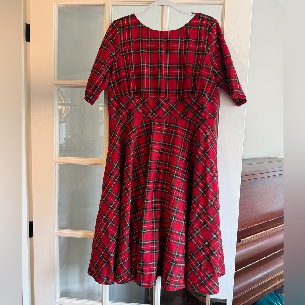 Hell Bunny Red Tartan Fit-and-Flare Dress